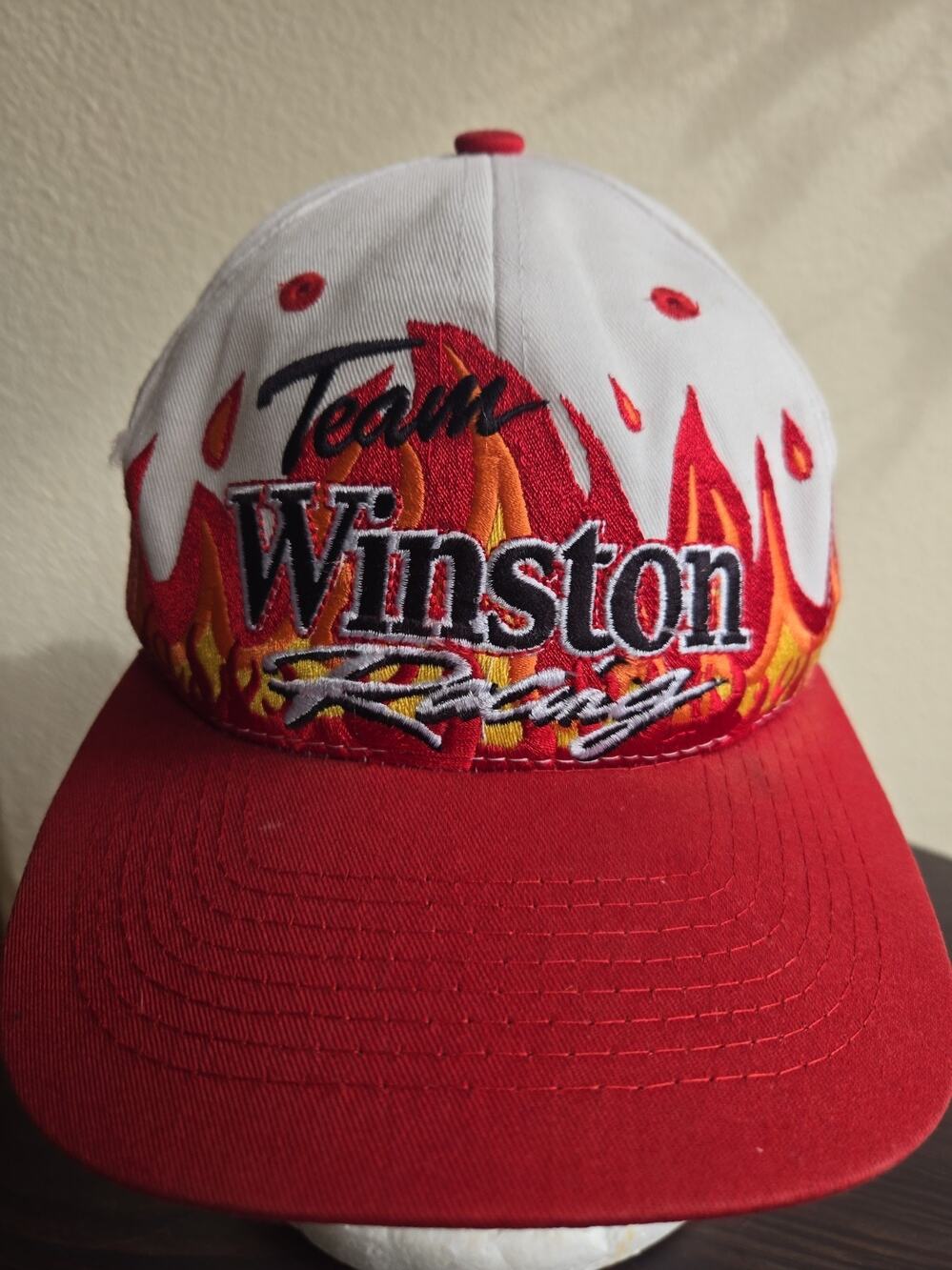Rare Vintage 90s NASCAR Team Winston Racing Flames SnapBack